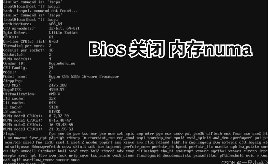 bios 关闭 内存numa