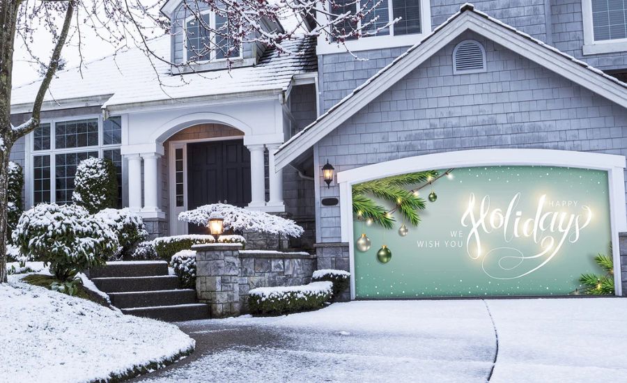 christmas garage door covers