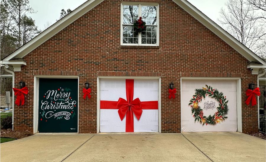 christmas garage door covers