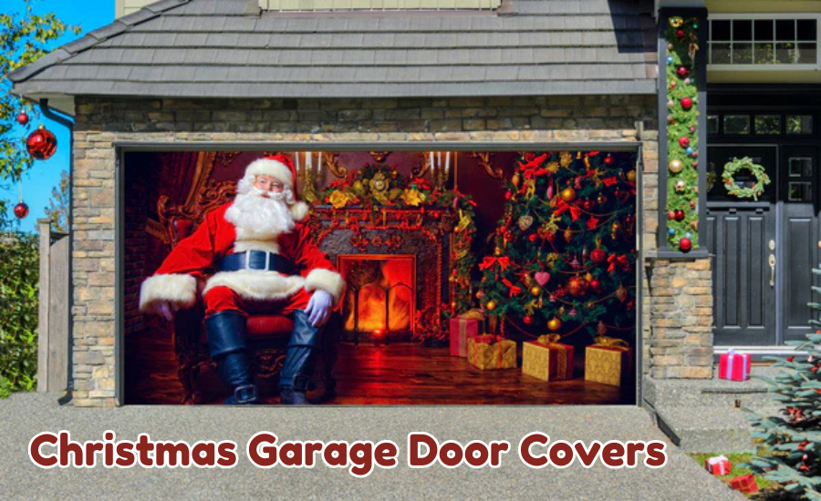 christmas garage door covers